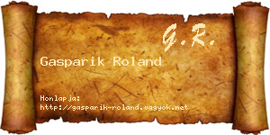 Gasparik Roland névjegykártya